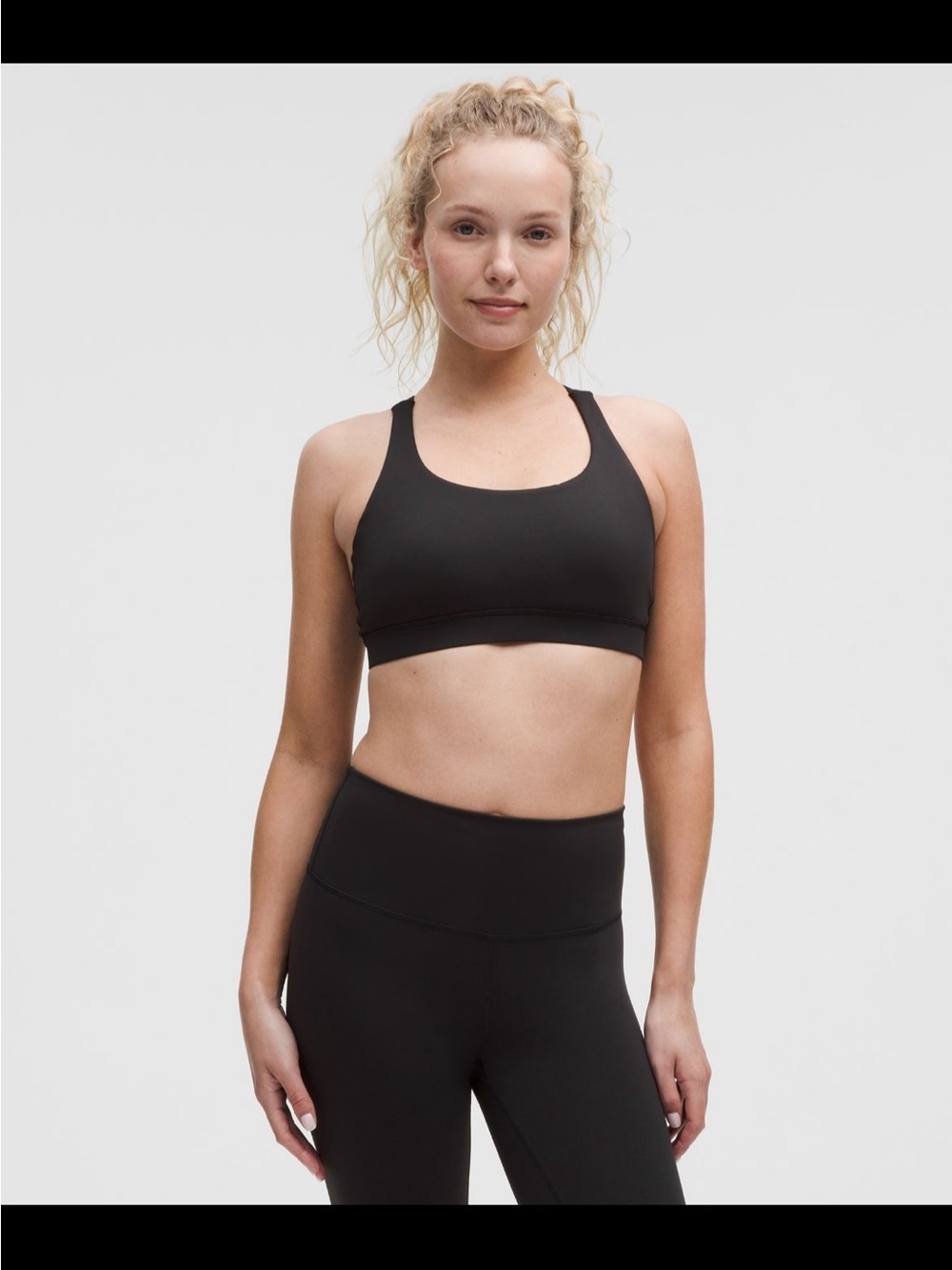 lululemon athletica Black Scoop-Neck Sports Bra: Energy Bra